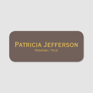 Etiqueta Para Nombres Elegante Chocolate Brown Gold: Profesional elegant