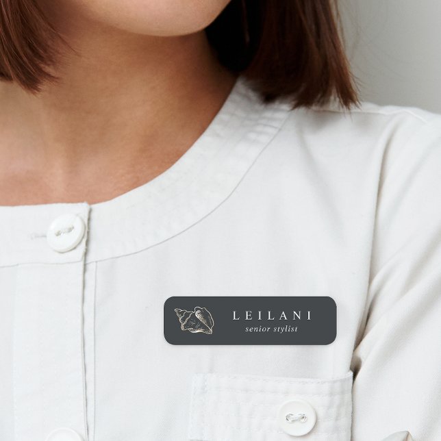 Etiqueta Para Nombres Elegante concha de oro (Subido por el creador)