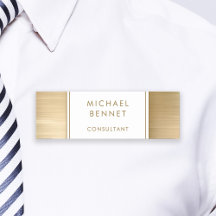 Elegante Dorado Cepillado Metálico Empresarial