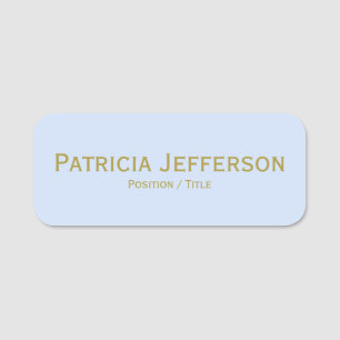 Etiqueta Para Nombres Elegante Ice Light Pale Blue Gold Font Profesional