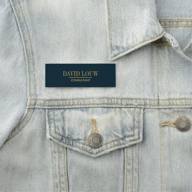 Etiqueta Para Nombres Elegante negocio azul personalizado (In situ)