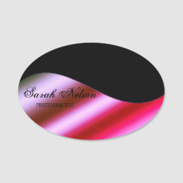Etiqueta Para Nombres Elegante negro rosa
