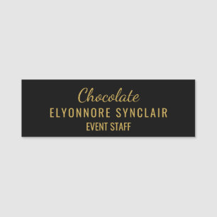 Etiqueta Para Nombres Elegante Personal de Eventos de Chocolate Minimali