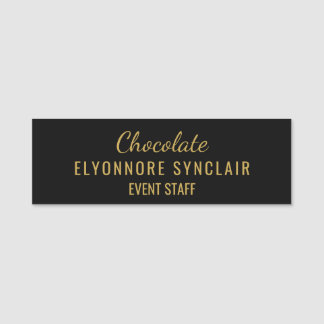 Etiqueta Para Nombres Elegante Personal de Eventos de Chocolate Minimali