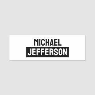 Etiqueta Para Nombres Elegante Personalizado personalizado blanco negro