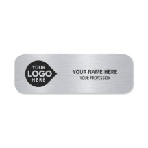 Elegante Plata Personaliza Tu Logotipo Aquí Emplea