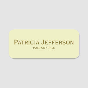 Etiqueta Para Nombres Elegante profesional de texto amarillo pálido y do