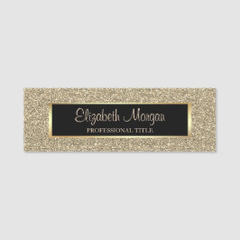 Etiqueta Para Nombres Elegante Purpurina de oro de moda, marco