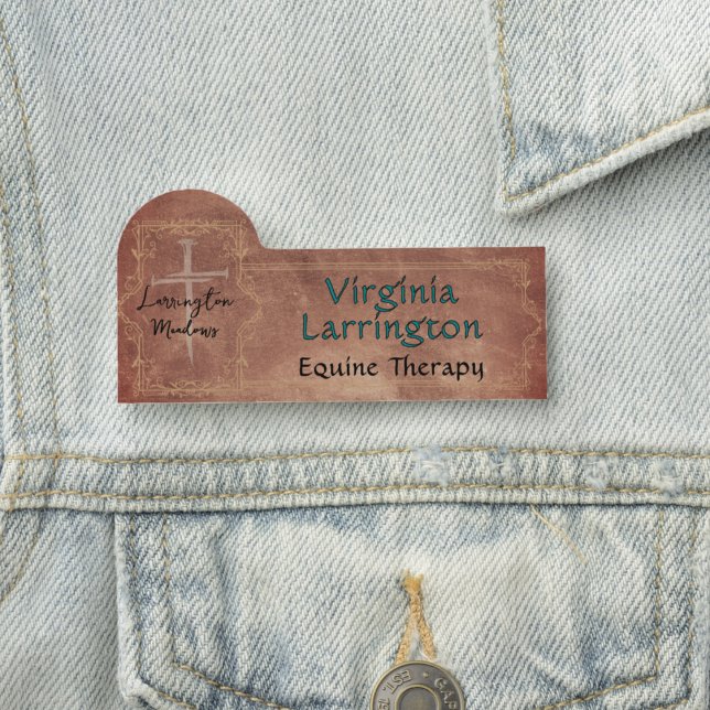 Etiqueta Para Nombres Elegante Ranch Business Personalizable Cross Logo (Subido por el creador)