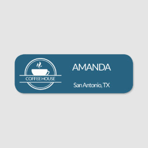 Etiqueta Para Nombres Empleado con logotipo de café