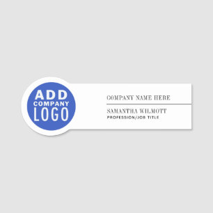 Etiqueta Para Nombres Empleado de la empresa con logotipo comercial