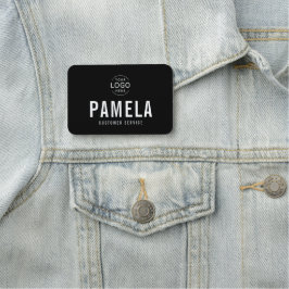 Etiqueta Para Nombres Empleado de logotipos de oficina en blanco y negro