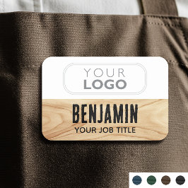 Etiqueta Para Nombres Empleado del personal Logo de la empresa de madera