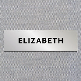 Etiqueta Para Nombres Empleado plateado moderno