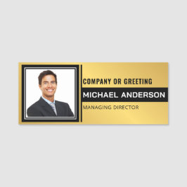 Etiqueta Para Nombres Empleado profesional elegante y con logotipo