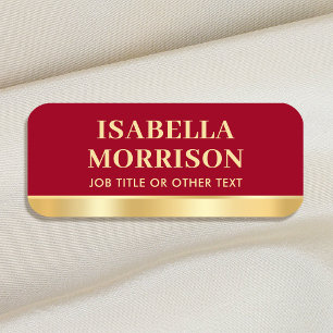 Etiqueta Para Nombres Empleados Personalizados Empresariales ID Red Gold
