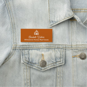 Etiqueta Para Nombres Empresa de bienes raíces Burnt Orange Realtor pers