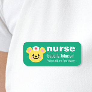 Etiqueta Para Nombres Enfermera Nombre Personalizado Perrito Azul Adorab