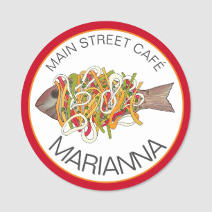 Etiqueta Para Nombres Escovitch Fish Cocina jamaiquina caribeña