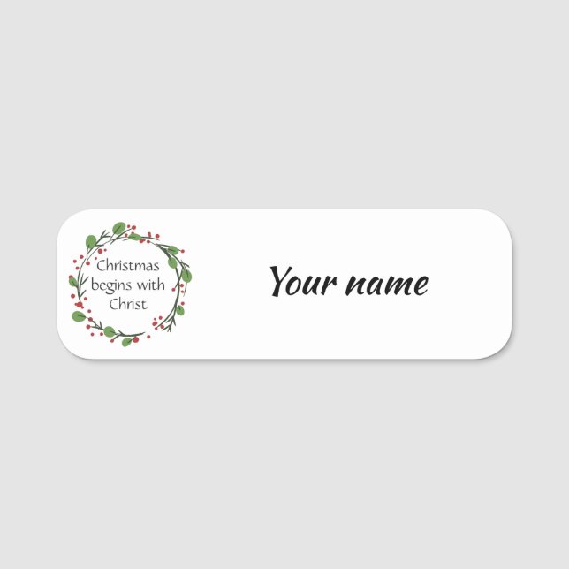 Etiqueta Para Nombres Escritura de Navidades cristianos (Anverso)