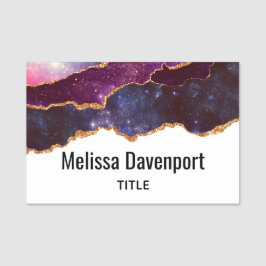 Etiqueta Para Nombres Espacio azul y morado y estrellas de edad moderna