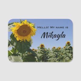 Etiqueta Para Nombres Estilo campestre girasol amarillo