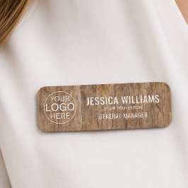 Etiqueta Para Nombres Estilo de madera rústico logotipo personalizado em
