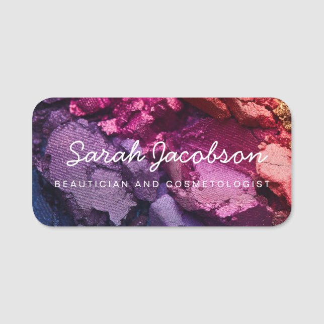 Etiqueta Para Nombres Eyeshadow Cosmetics Cosmetologist Beautician  (Anverso)