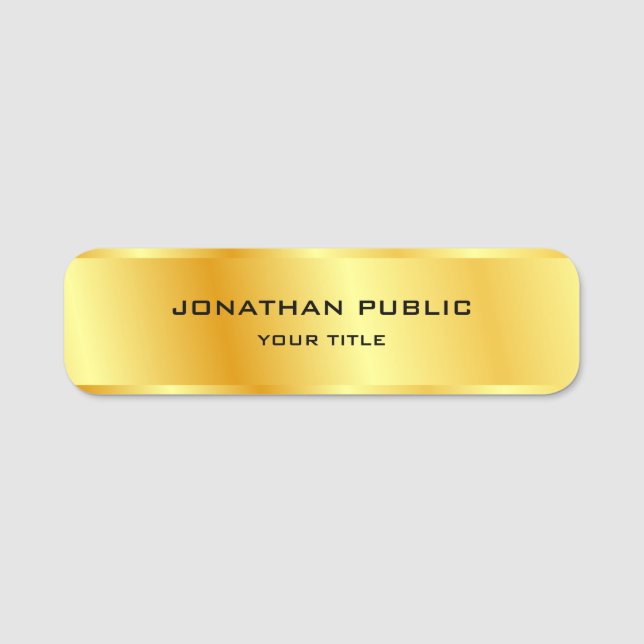 Etiqueta Para Nombres Faux Gold Elegant Modern Personalized Template (Anverso)