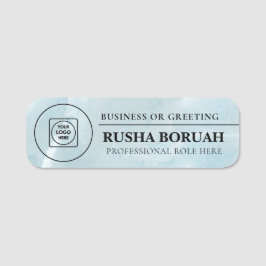 Etiqueta Para Nombres Faux Marble Corporate Logo Badge nametags