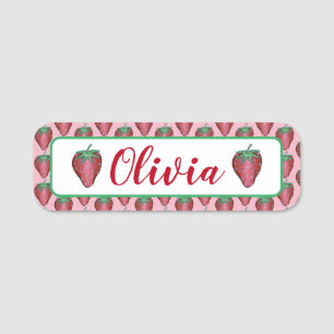Etiqueta Para Nombres Feliz cumpleaños Berries de fresa rosadas y dulces