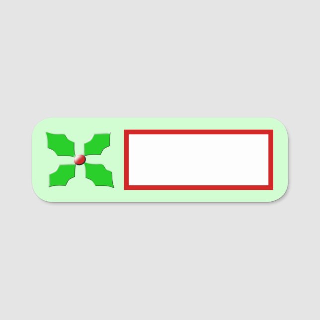 Etiqueta Para Nombres Feliz Navidad Holly (Anverso)