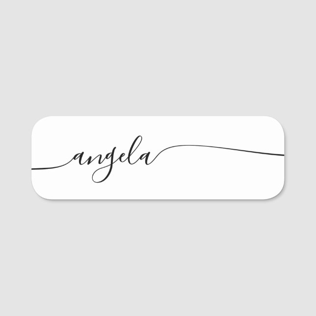 Etiqueta Para Nombres Firma Moderna Glamour Script (Anverso)