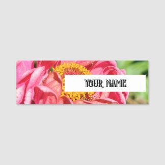 Etiqueta Para Nombres Flor de Zinnia Rosa Nombre de Imagen Personalizada