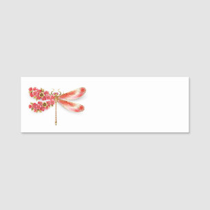 Etiqueta Para Nombres Flor libélula con sakura de joyas