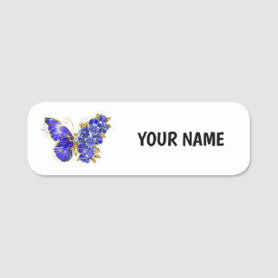 Etiqueta Para Nombres Flor Sapphire Mariposa