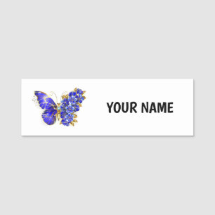 Etiqueta Para Nombres Flor Sapphire Mariposa