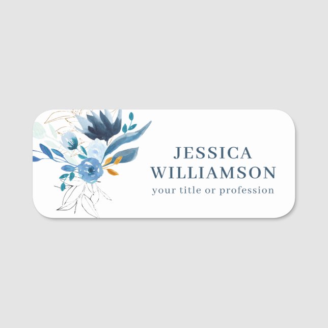 Etiqueta Para Nombres Floral Professional Conference Personalized Name (Anverso)