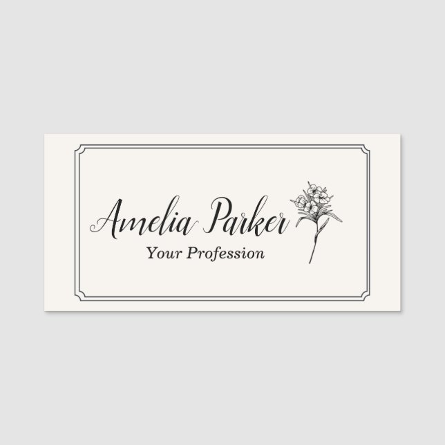 Etiqueta Para Nombres Florecimiento (Anverso)