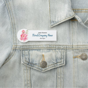 Etiqueta Para Nombres Flores de peones rosados - Compañía floral - Perso
