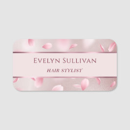 Etiqueta Para Nombres Flower Petals Faux Relieve metalizado Name Etiquet