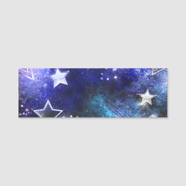 Etiqueta Para Nombres Fondo espacial con estrellas (Anverso)