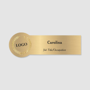 Etiqueta Para Nombres Forma de oro de la empresa con logotipo comercial