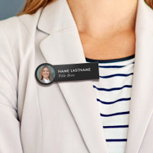 Foto ID Simple Sleek Basic Black Business Title