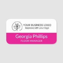 Fucsia y Blanco Con el Logotipo de su Empresa