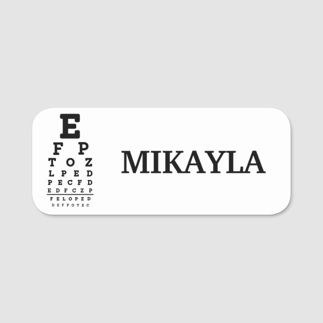 Etiqueta Para Nombres Fun Eyechart Optician (Anverso)