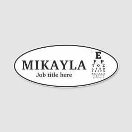 Etiqueta Para Nombres Fun Eyechart Optician Name Tag