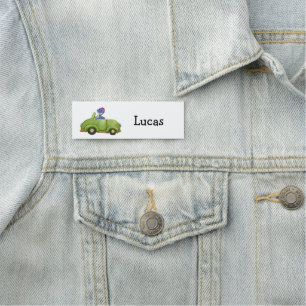 Etiqueta Para Nombres Funny dinosaur antiguo coche cumpleaños Escuela ni