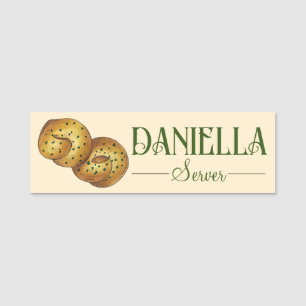 Etiqueta Para Nombres Garlic Knots Bread Roll Restaurante italiano de co