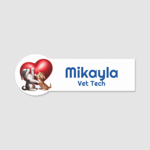 Etiqueta Para Nombres Gatito y pimienta y corazón